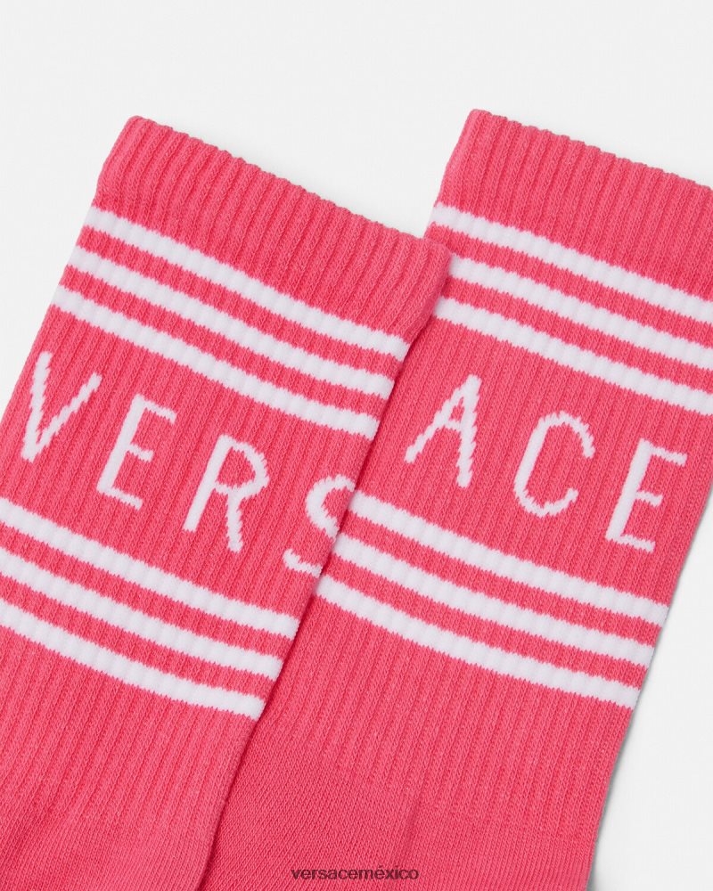 Versace calcetines con logo vintage años 90 rosa ropa interior y ropa de playa mujer 84626J1098