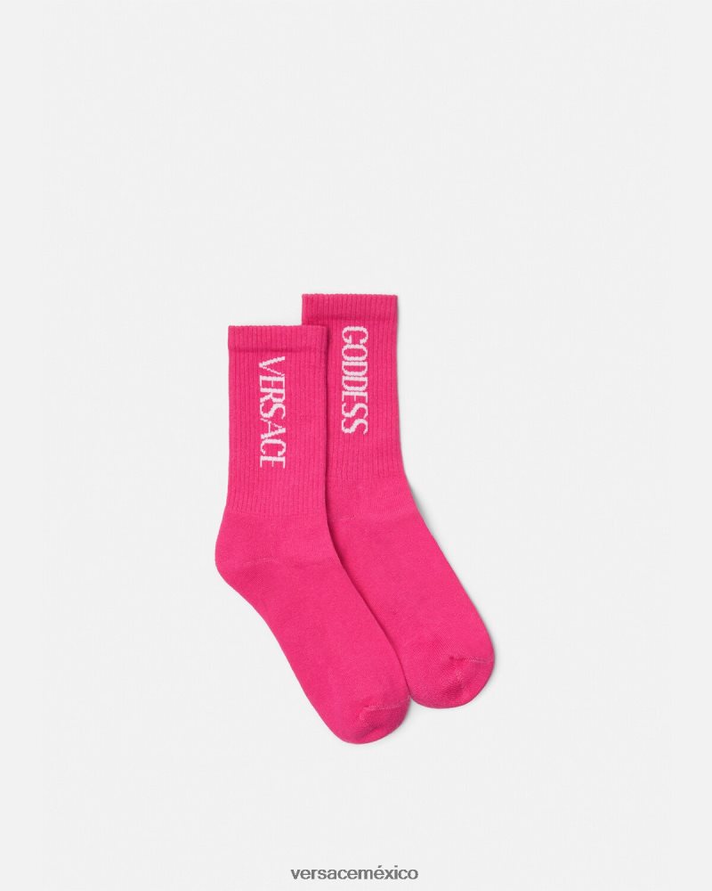 Versace calcetines de diosa fucsia ropa interior y ropa de playa mujer 84626J1105