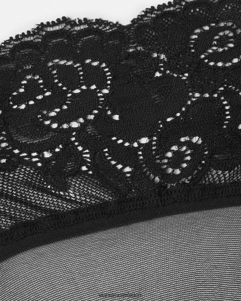 Versace medias de encaje negro ropa interior y ropa de playa mujer 84626J1113