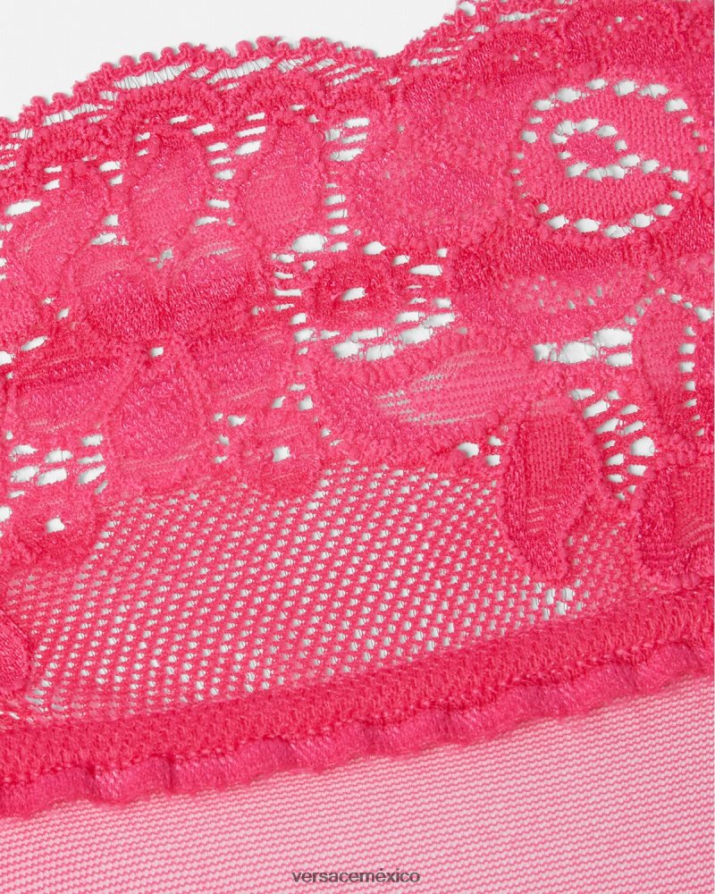 Versace medias de encaje rosa ropa interior y ropa de playa mujer 84626J1111