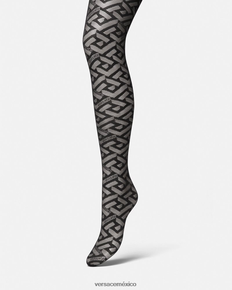 Versace medias greca negro ropa interior y ropa de playa mujer 84626J1104