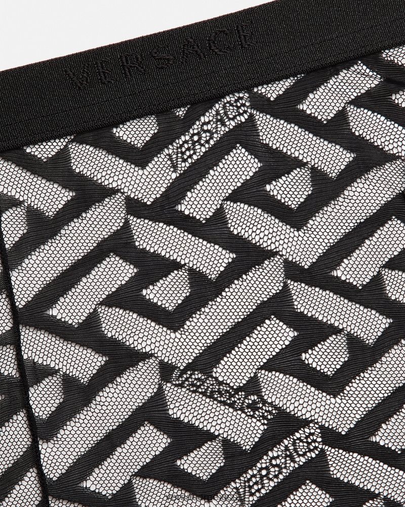 Versace medias greca negro ropa interior y ropa de playa mujer 84626J1104