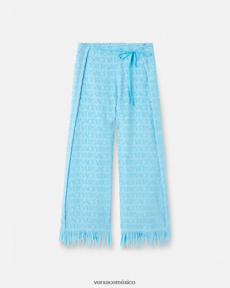 Versace pantalones pareo de toalla azul claro ropa interior y ropa de playa mujer 84626J1188