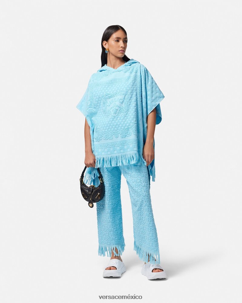 Versace pantalones pareo de toalla azul claro ropa interior y ropa de playa mujer 84626J1188