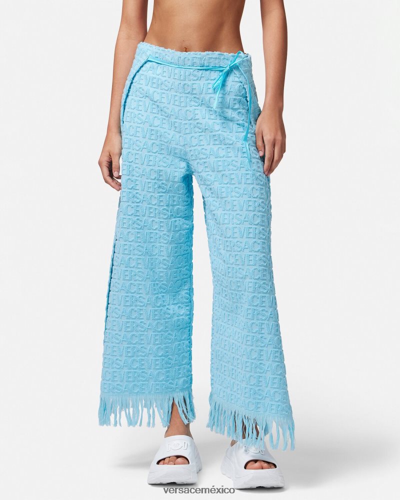 Versace pantalones pareo de toalla azul claro ropa interior y ropa de playa mujer 84626J1188