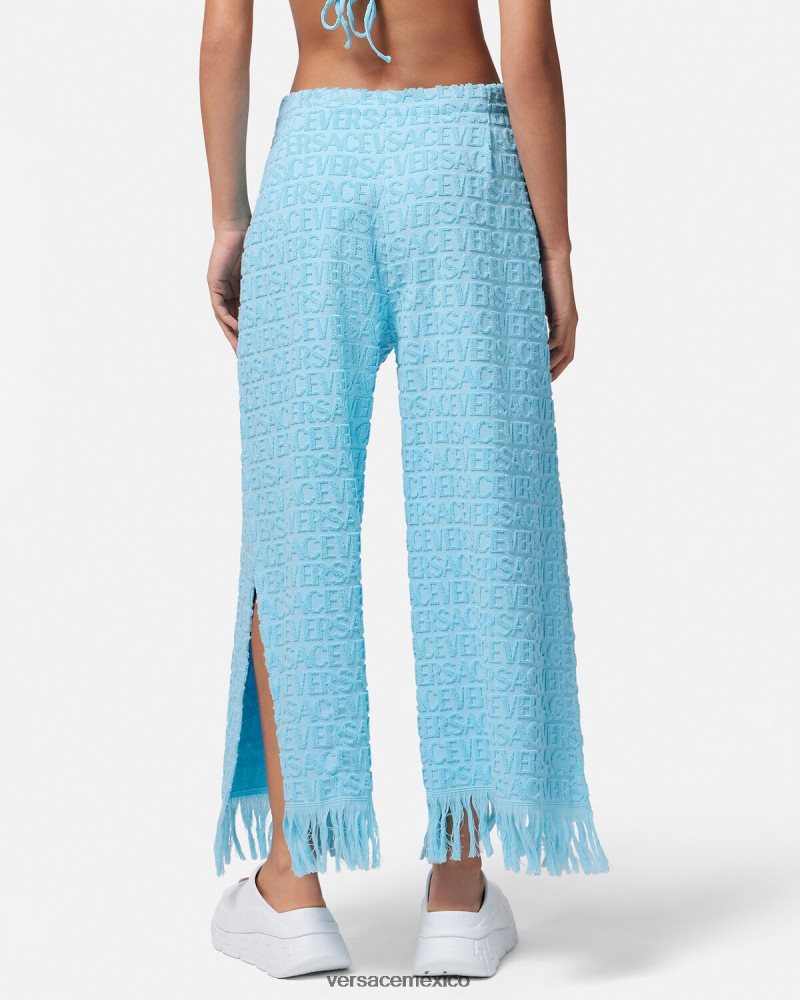 Versace pantalones pareo de toalla azul claro ropa interior y ropa de playa mujer 84626J1188