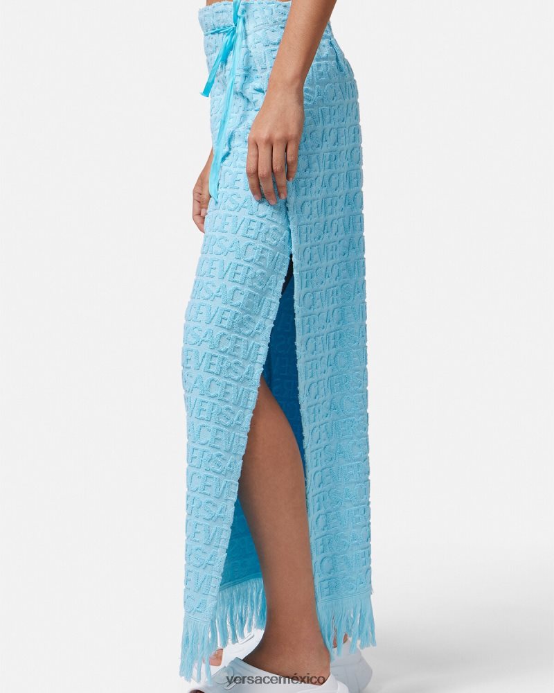Versace pantalones pareo de toalla azul claro ropa interior y ropa de playa mujer 84626J1188