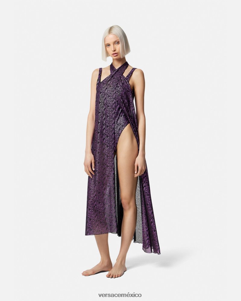 Versace pareo de playa integral fucsia y estampado ropa interior y ropa de playa mujer 84626J1215