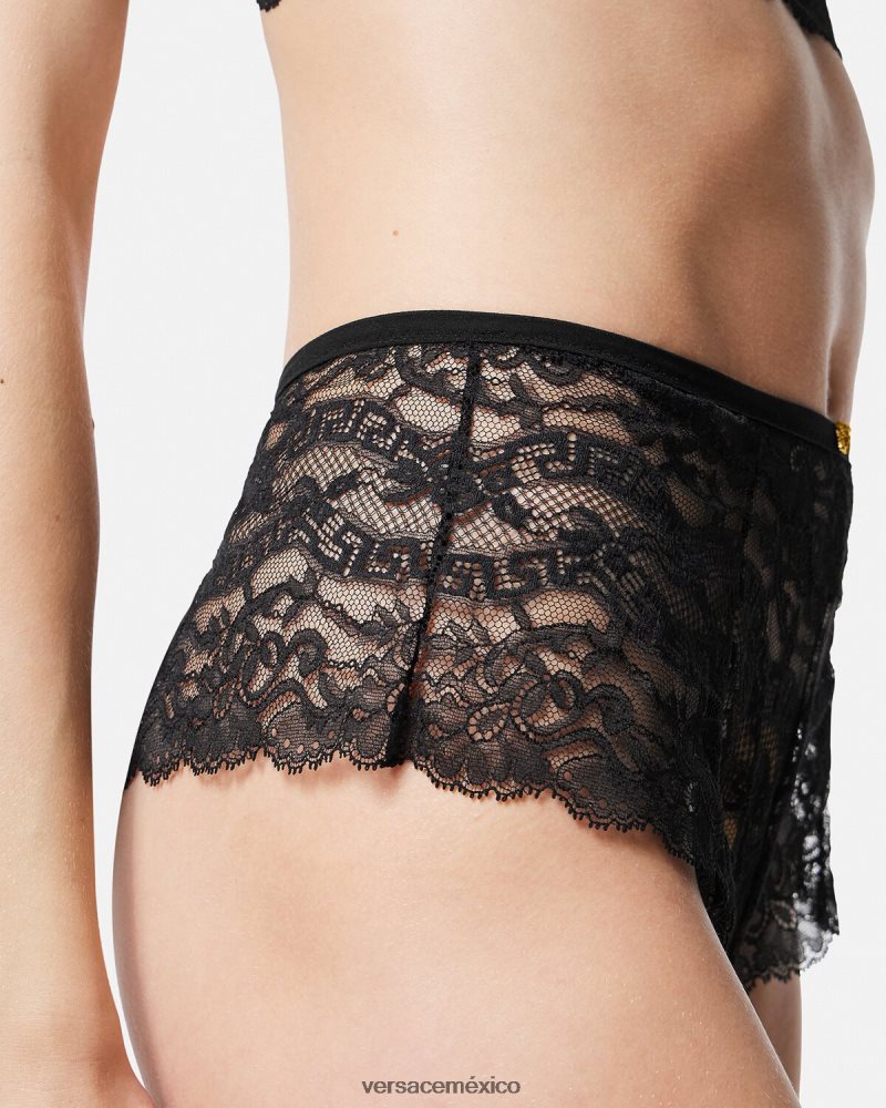 Versace braguitas de encaje barroco negro ropa interior y ropa de playa mujer 84626J1067