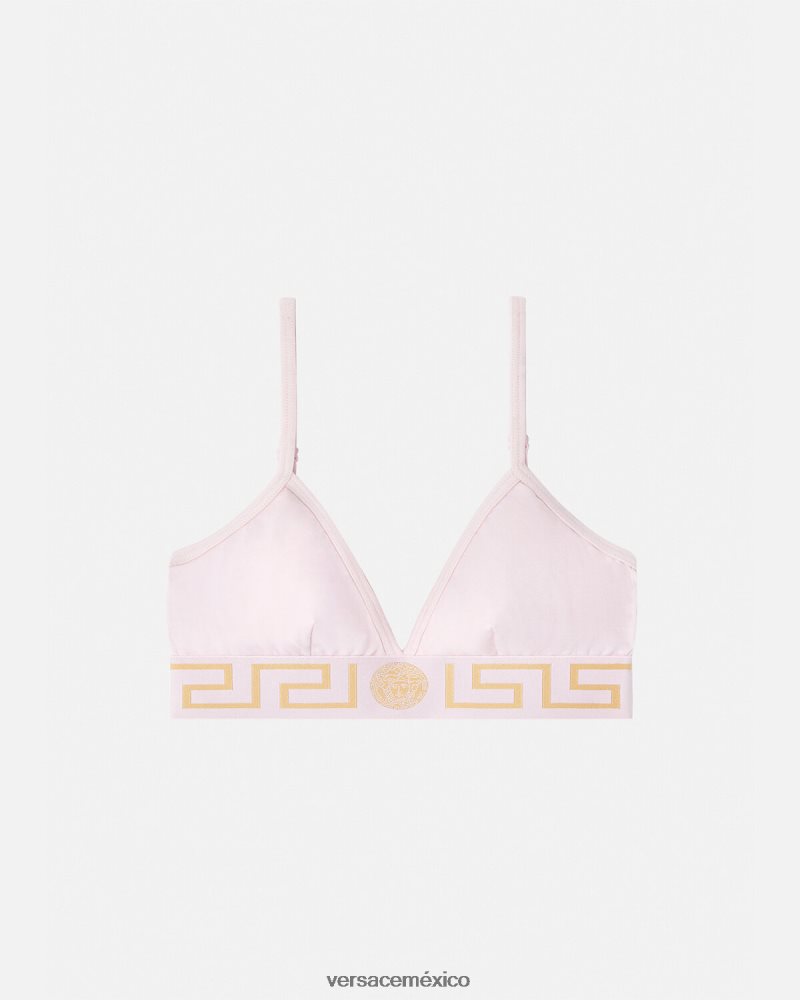 Versace bralette con borde de greca Rosa claro ropa interior y ropa de playa mujer 84626J1044