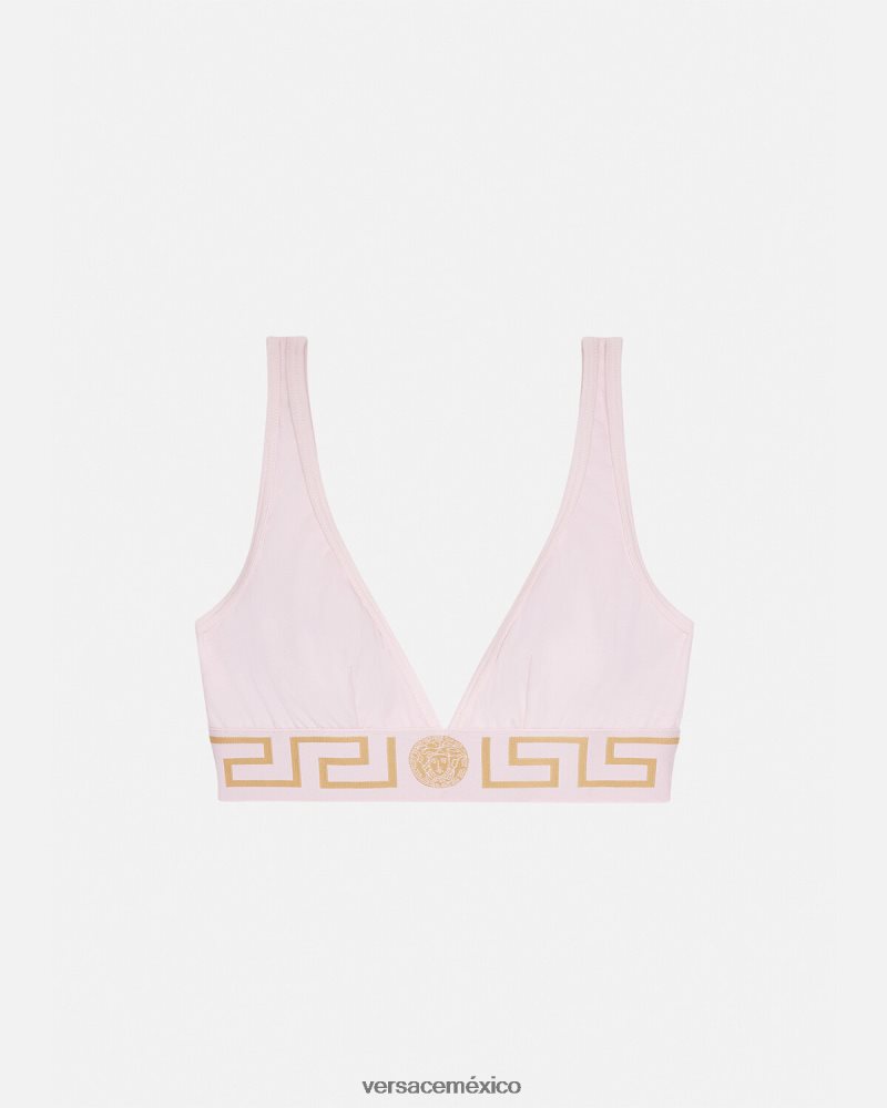 Versace bralette con borde de greca Rosa claro ropa interior y ropa de playa mujer 84626J1047