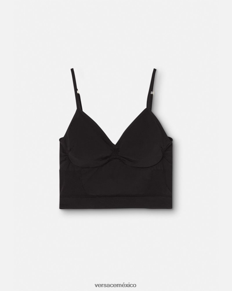 Versace bralette moldeador de medusa negro ropa interior y ropa de playa mujer 84626J1062