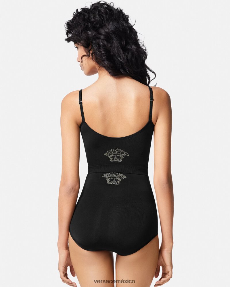 Versace bralette moldeador de medusa negro ropa interior y ropa de playa mujer 84626J1062