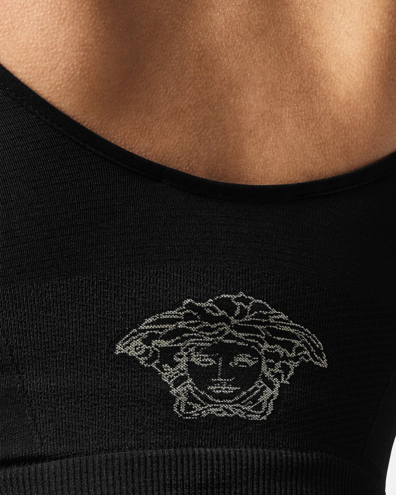 Versace bralette moldeador de medusa negro ropa interior y ropa de playa mujer 84626J1062