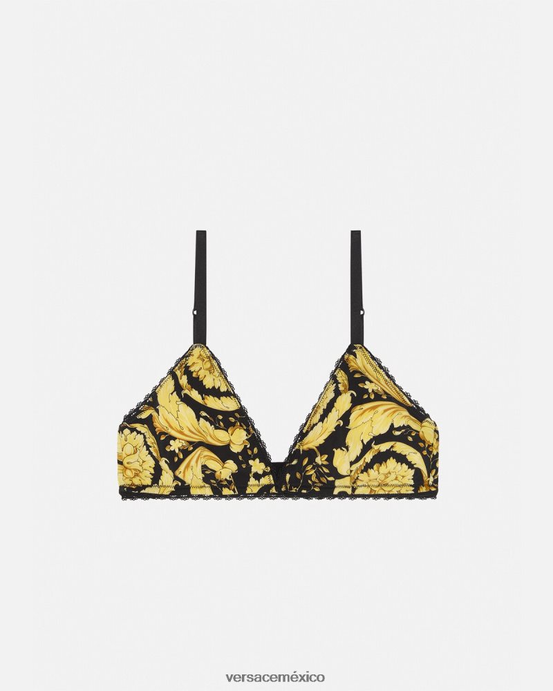 Versace bralette triangular barroco imprimir ropa interior y ropa de playa mujer 84626J1034