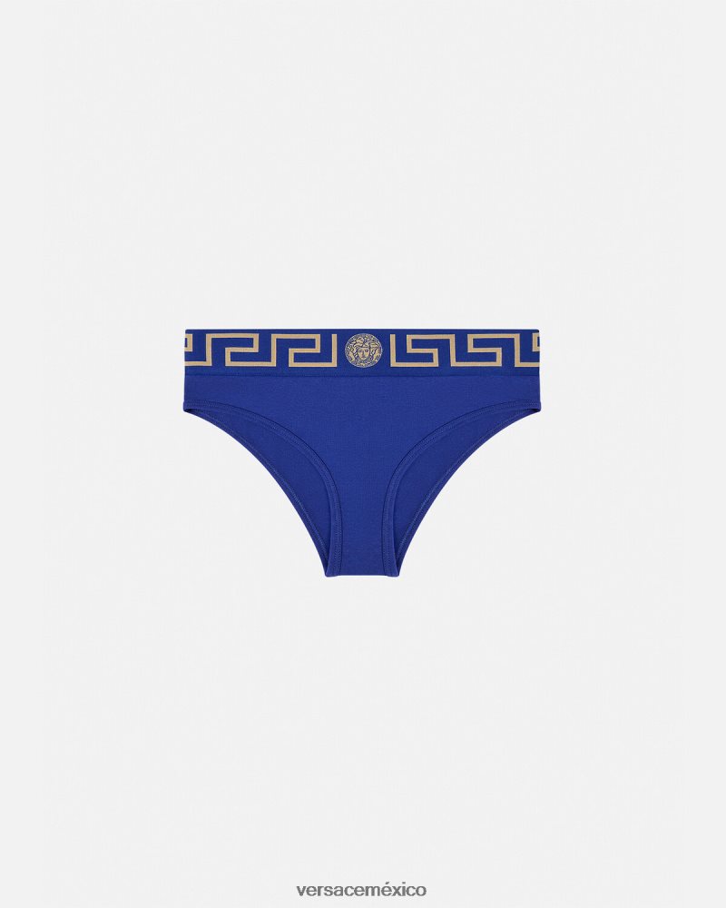 Versace calzoncillos con borde de greca azul ropa interior y ropa de playa mujer 84626J1061