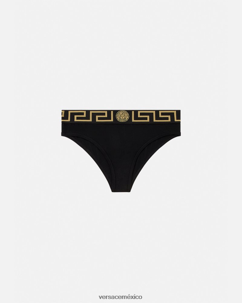 Versace calzoncillos con borde de greca negro ropa interior y ropa de playa mujer 84626J1060