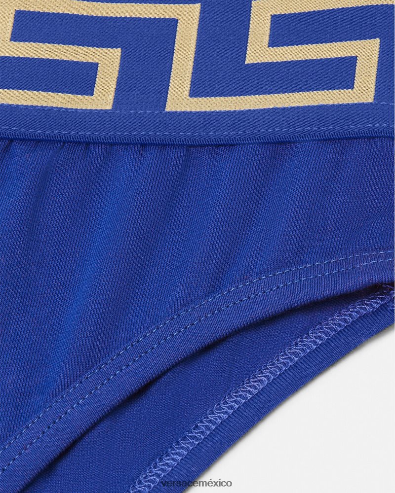 Versace calzoncillos de pernera alta con borde de Greca azul ropa interior y ropa de playa mujer 84626J1058