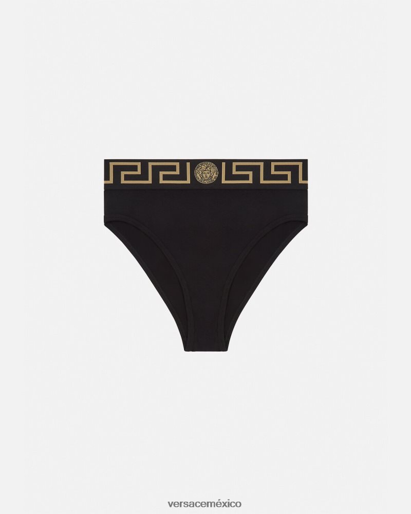Versace calzoncillos de pernera alta con borde de Greca negro ropa interior y ropa de playa mujer 84626J1055
