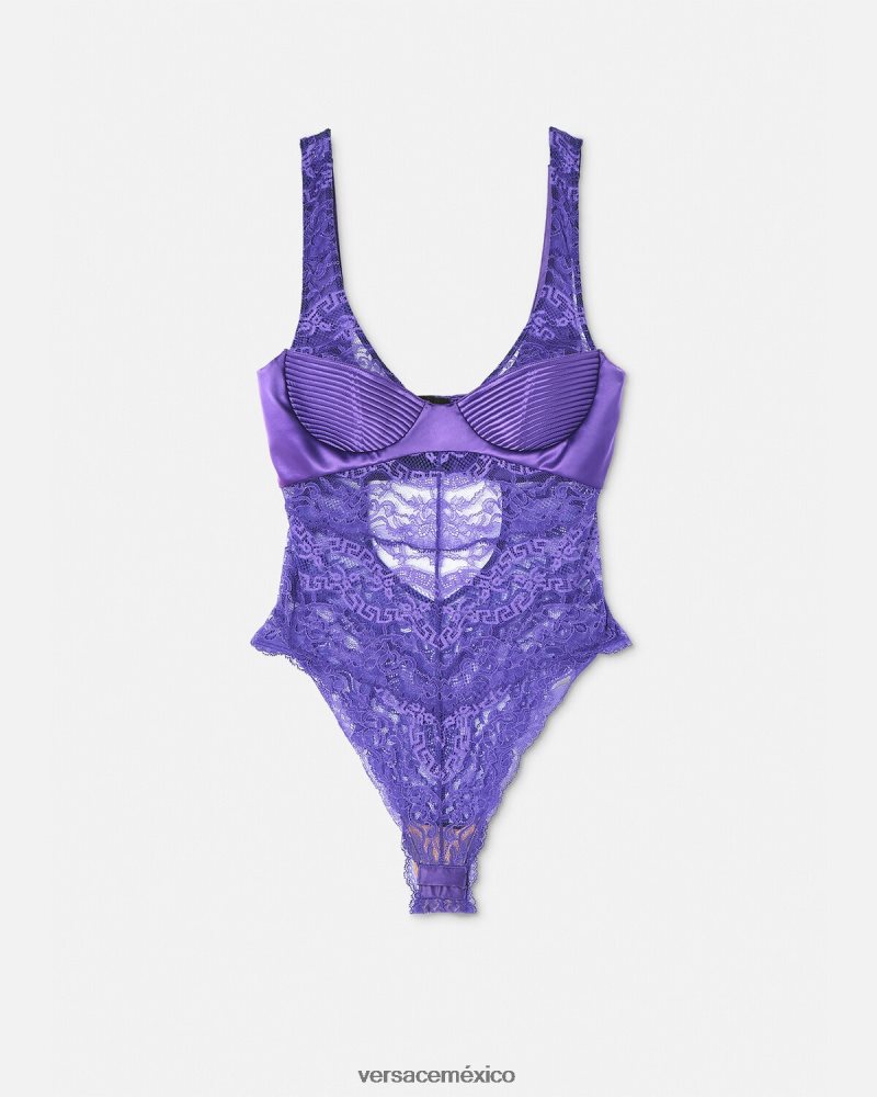 Versace mono de encaje Violeta ropa interior y ropa de playa mujer 84626J1078
