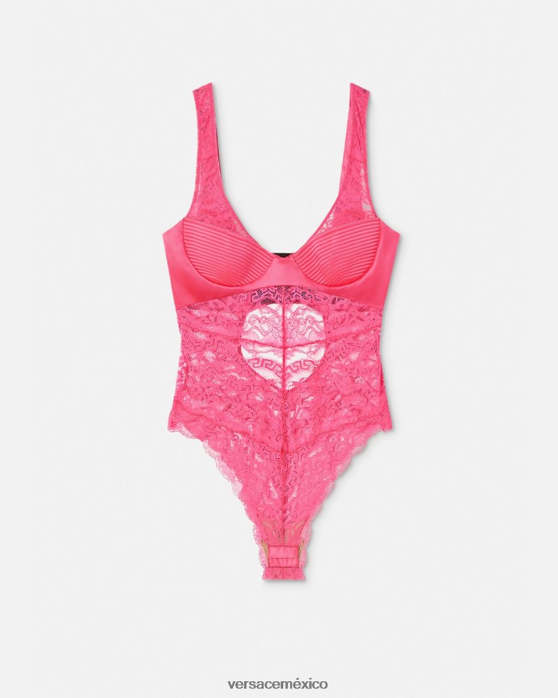 Versace mono de encaje rosa ropa interior y ropa de playa mujer 84626J1079