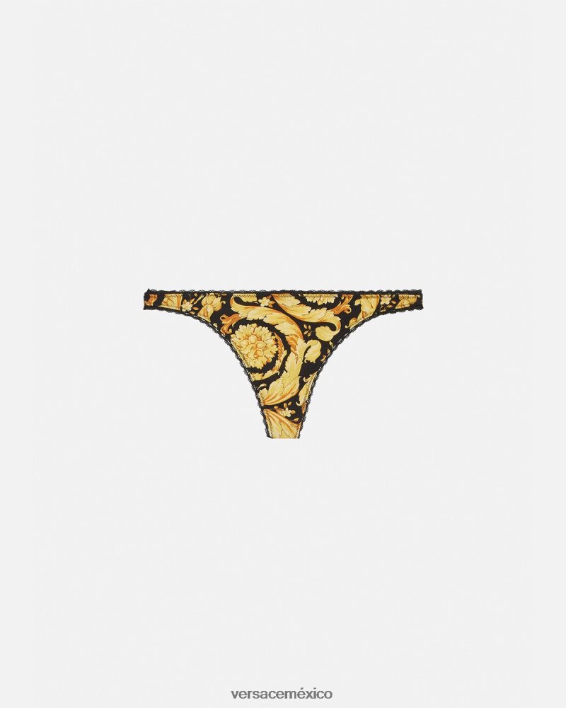Versace tanga barroco imprimir ropa interior y ropa de playa mujer 84626J1035