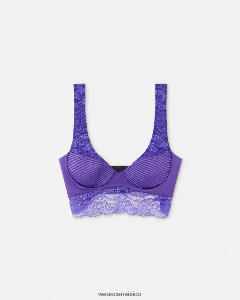 Versace top bralette de encaje Violeta ropa interior y ropa de playa mujer 84626J1076