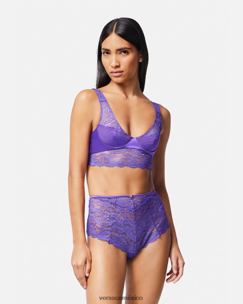 Versace top bralette de encaje Violeta ropa interior y ropa de playa mujer 84626J1076