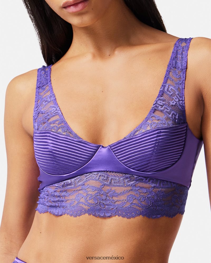 Versace top bralette de encaje Violeta ropa interior y ropa de playa mujer 84626J1076