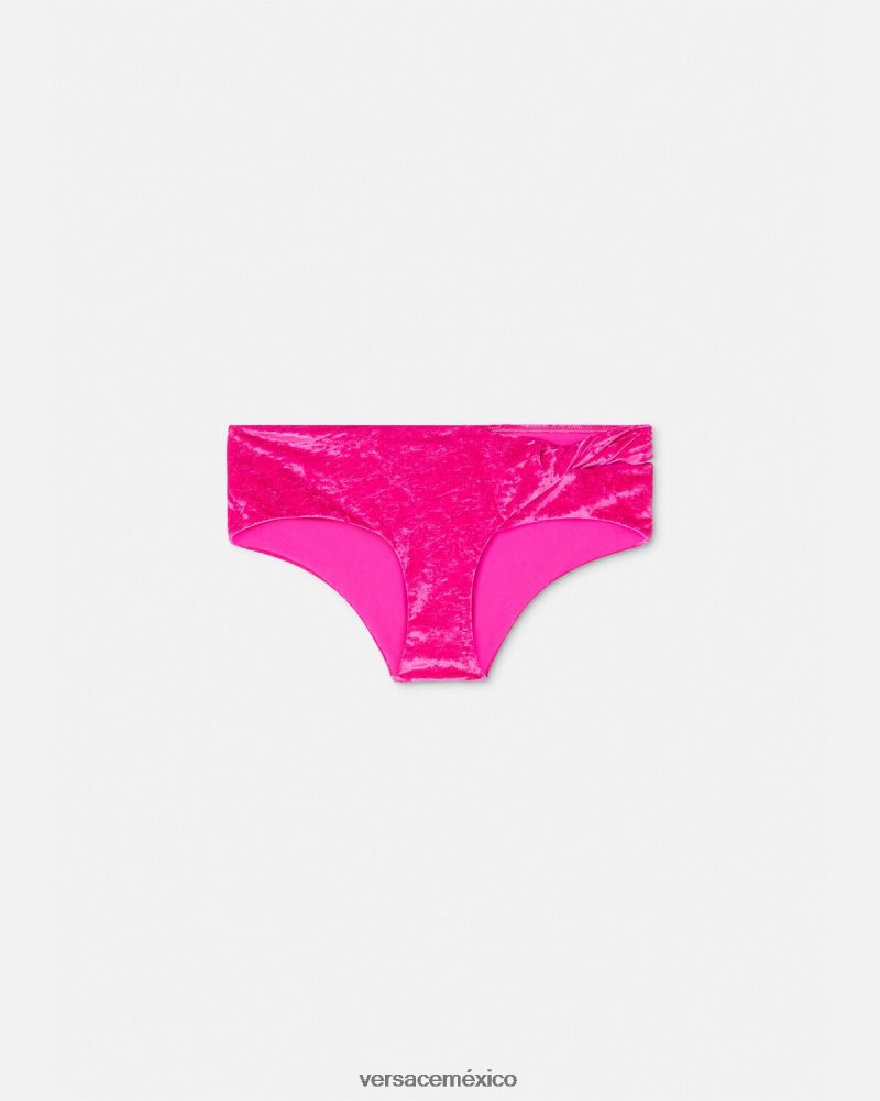 Versace braguitas de bikini de terciopelo enrolladas fucsia ropa interior y ropa de playa mujer 84626J1174