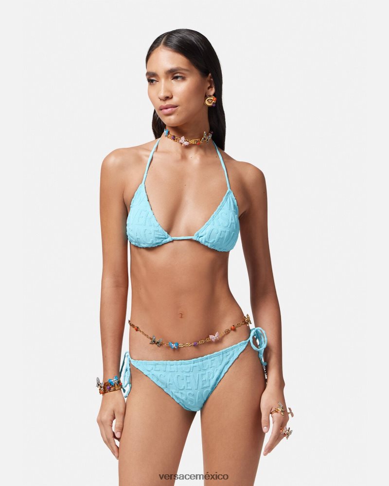 Versace braguitas de bikini de toalla azul claro ropa interior y ropa de playa mujer 84626J1121