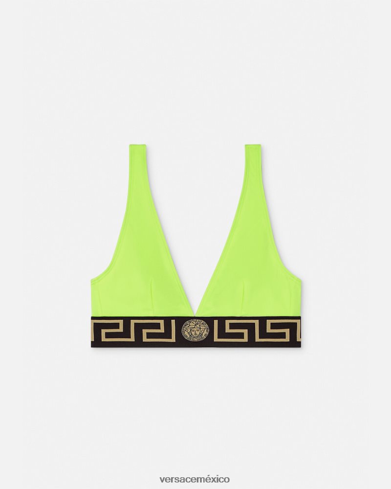 Versace top de bikini con borde de greca cal ropa interior y ropa de playa mujer 84626J1175