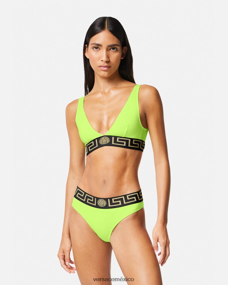 Versace top de bikini con borde de greca cal ropa interior y ropa de playa mujer 84626J1175