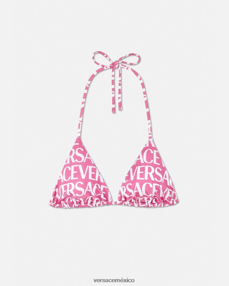 Versace top de bikini por todo el cuerpo rosa y estampado ropa interior y ropa de playa mujer 84626J1164
