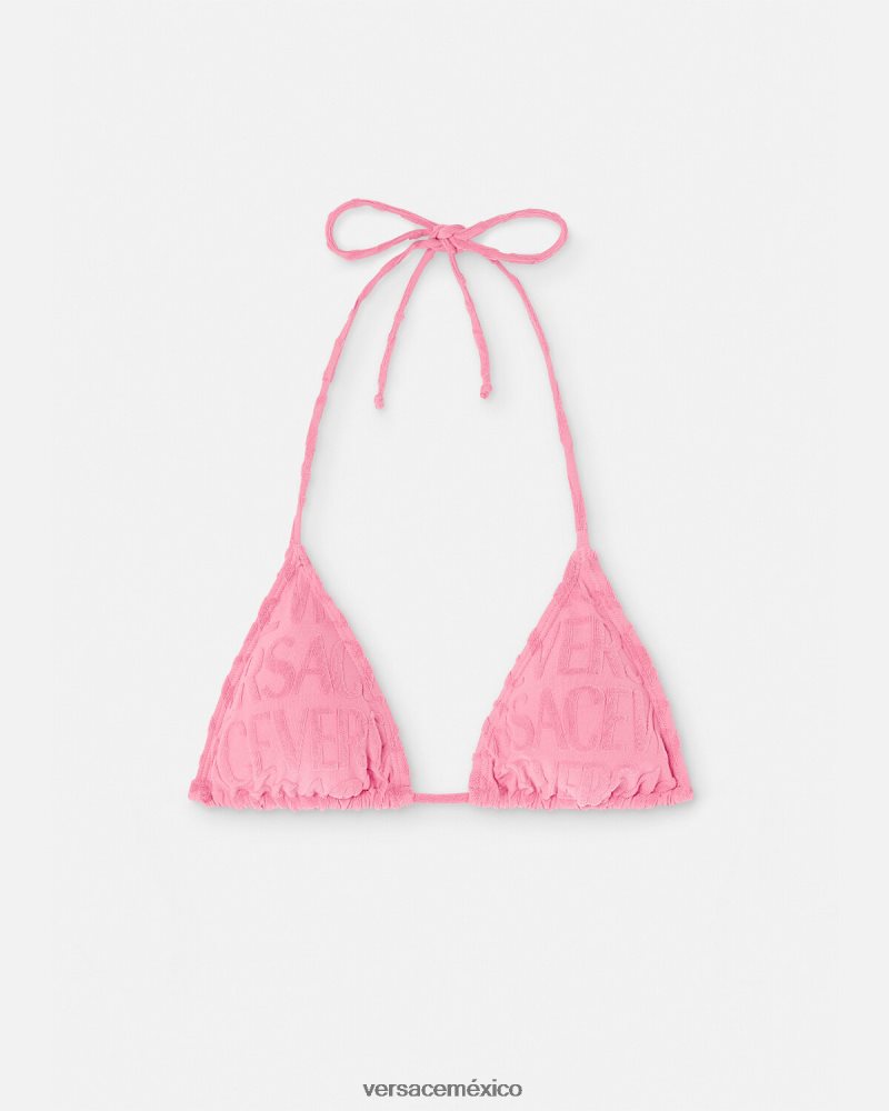 Versace top de bikini tipo toalla rosa ropa interior y ropa de playa mujer 84626J1118