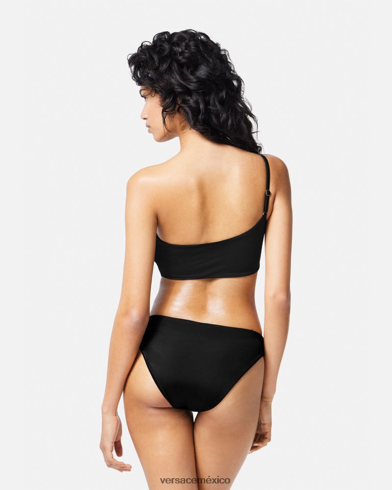 Versace traje de baño con abertura y greca negro ropa interior y ropa de playa mujer 84626J1181
