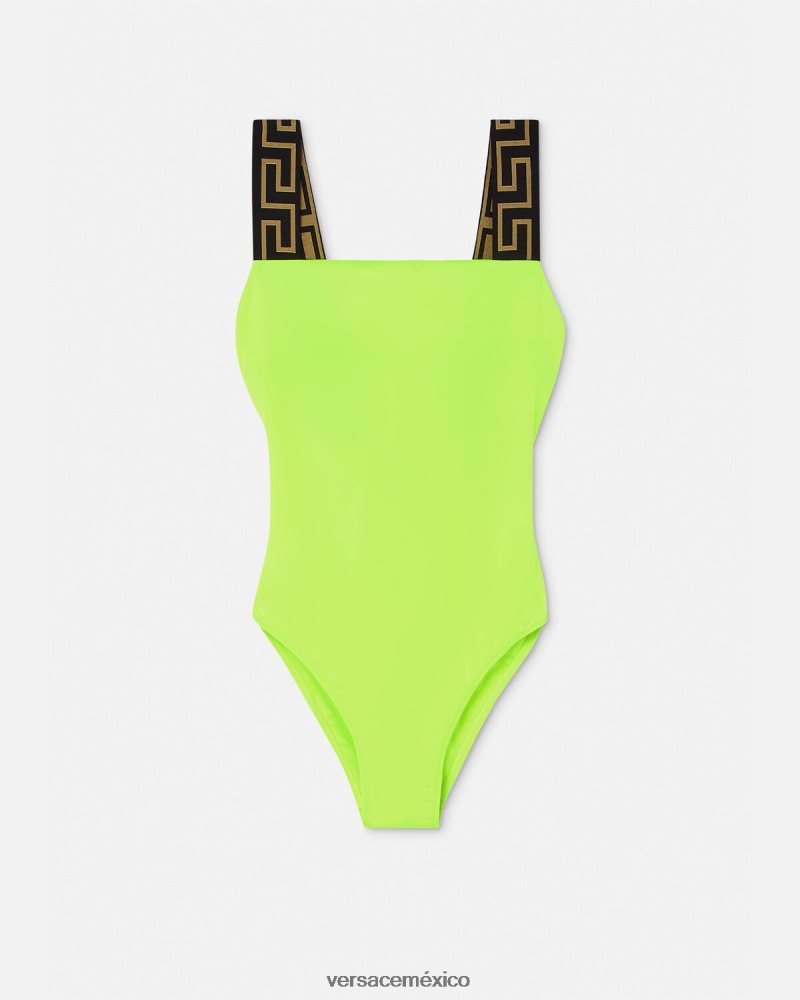 Versace traje de baño de una pieza con borde de greca cal ropa interior y ropa de playa mujer 84626J1179