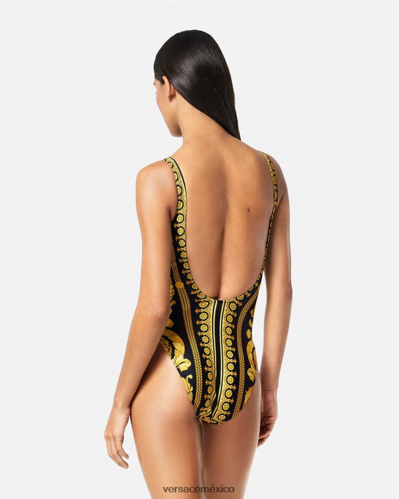 Versace traje de baño de una pieza con estampado barroco imprimir ropa interior y ropa de playa mujer 84626J1143