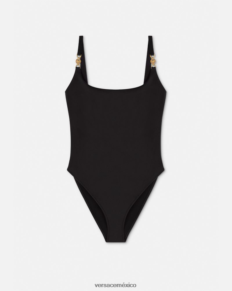 Versace traje de baño de una pieza con medusa '95 negro ropa interior y ropa de playa mujer 84626J1147