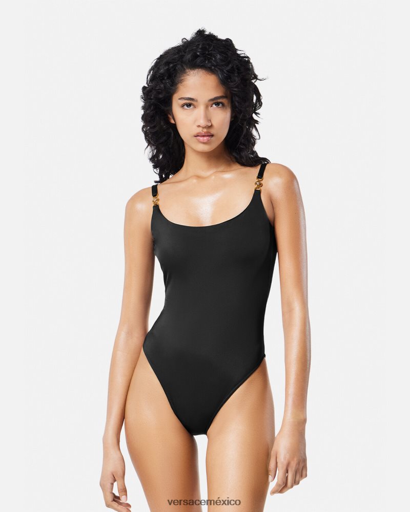 Versace traje de baño de una pieza con medusa '95 negro ropa interior y ropa de playa mujer 84626J1147