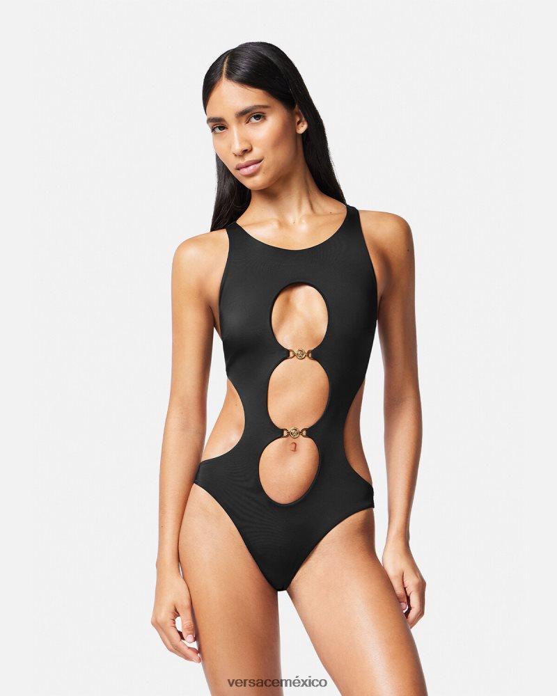 Versace traje de baño de una pieza con medusa '95 negro ropa interior y ropa de playa mujer 84626J1148