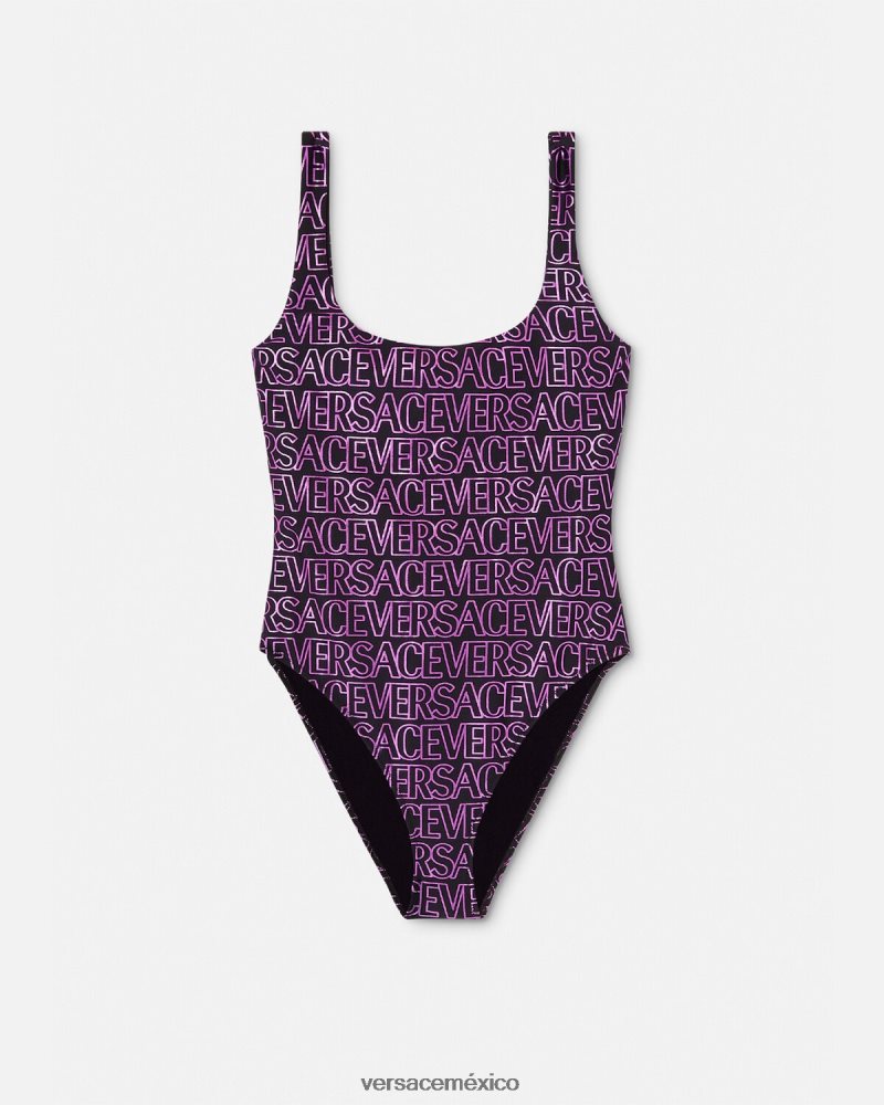 Versace traje de baño de una pieza fucsia y estampado ropa interior y ropa de playa mujer 84626J1169