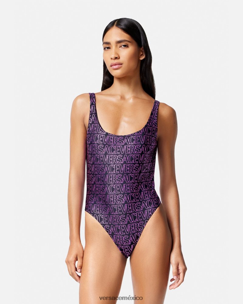 Versace traje de baño de una pieza fucsia y estampado ropa interior y ropa de playa mujer 84626J1169
