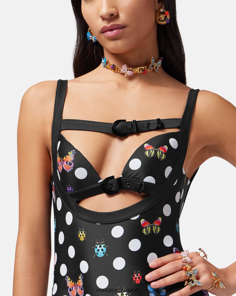 Versace traje de baño de una pieza mariposas imprimir ropa interior y ropa de playa mujer 84626J1117