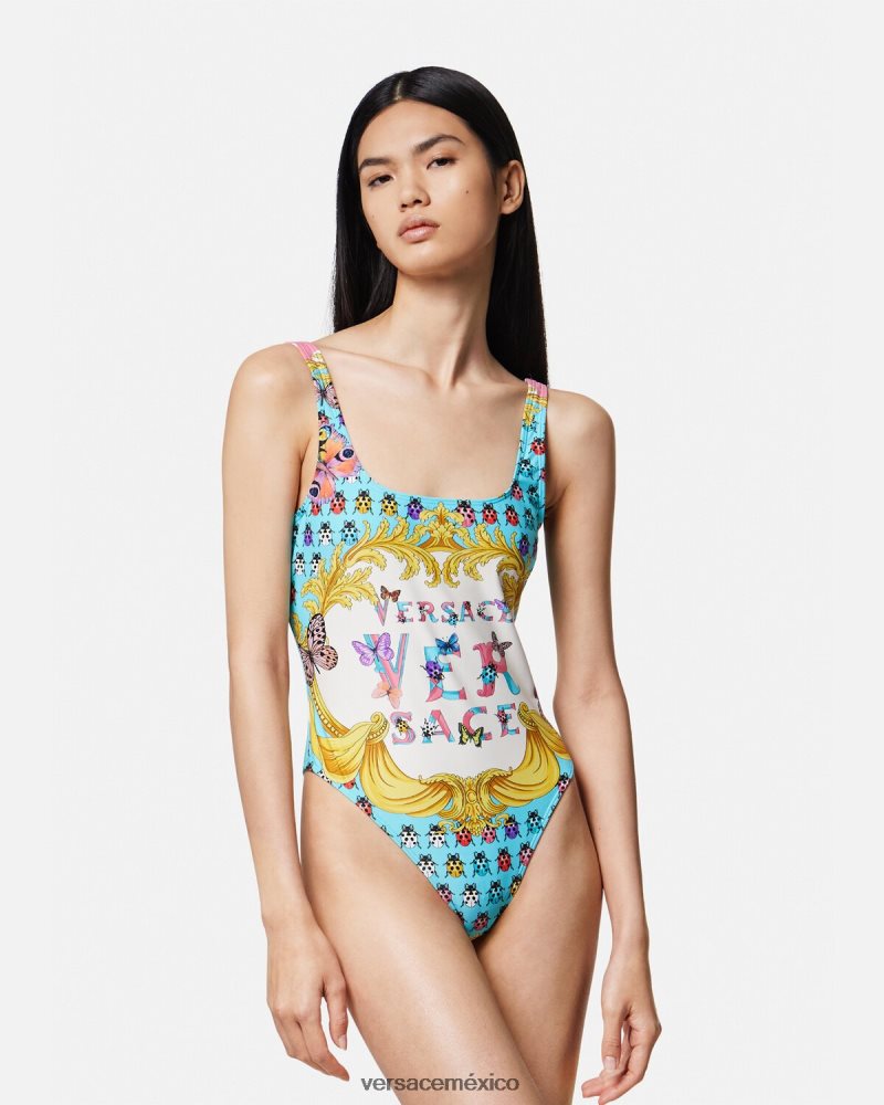 Versace traje de baño de una pieza mariposas imprimir ropa interior y ropa de playa mujer 84626J1135
