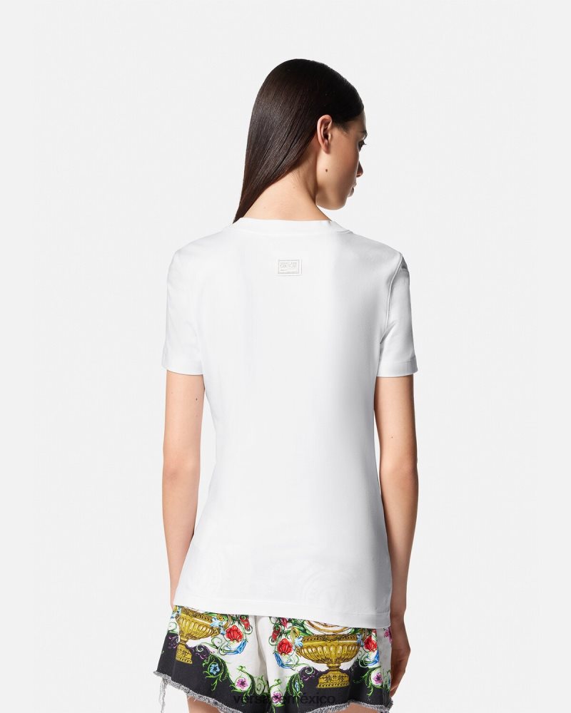 Versace camiseta con dijes blanco ropa mujer 84626J2220