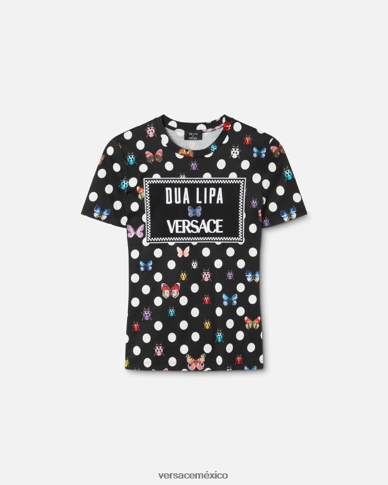 Versace camiseta con mariposas bordadas imprimir ropa mujer 84626J130