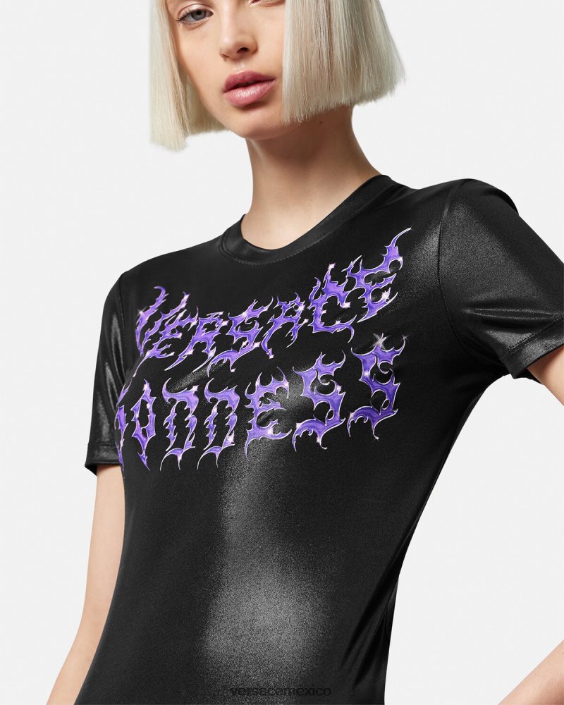 Versace camiseta de diosa negro ropa mujer 84626J149