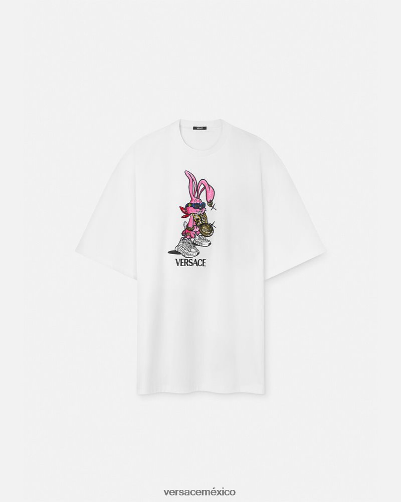 Versace camiseta del conejo del festival de primavera blanco ropa mujer 84626J148