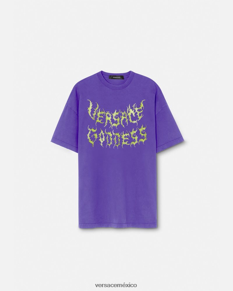 Versace camiseta extragrande de diosa Violeta ropa mujer 84626J151